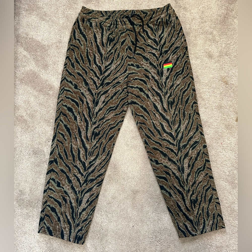 Brown and Black Joggers with Animal Print
